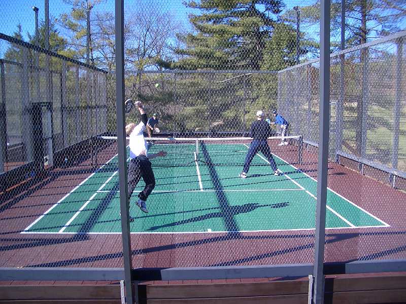 CIMG2342.JPG - Paddle Tennis Tournament in St Louis, 9th Feb 2008. Strong competitors showing how it's done!